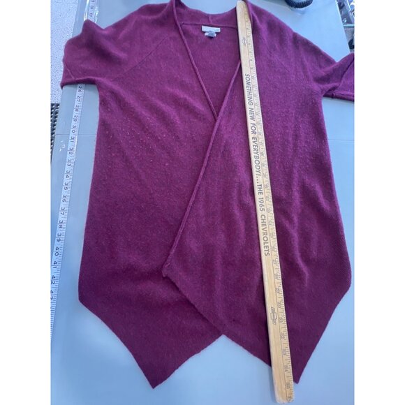 14th and Union Cashmere Open Front Cardigan Sweater Women Small Red Asymmetrical - Picture 6 of 9